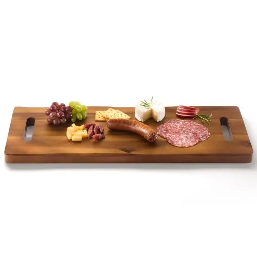 24" Large Charcuterie Board with Handles - Extra Long Wooden Serving Cheese Boards - Serving Platter for Meat, Party Appetizers, Outdoor & Fruits Display (Acacia Wood)